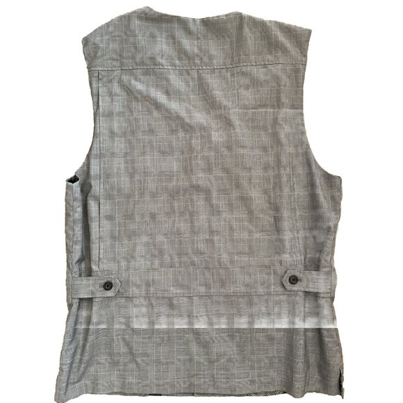 Vicci Uomo Men's Gray Checkered‎ 3-Button Notch Lapel Suit Vest Medium - Picture 2 of 6